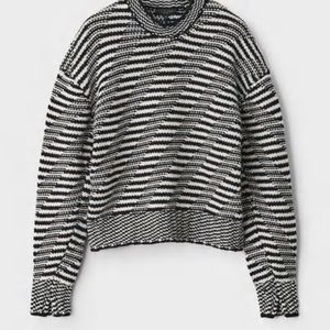 Rag and Bone Willow Wool Stripe Crewneck Sweater, Size S